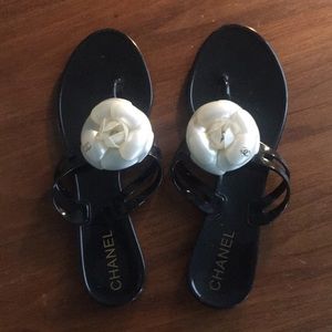 Chanel jellies, with camellias